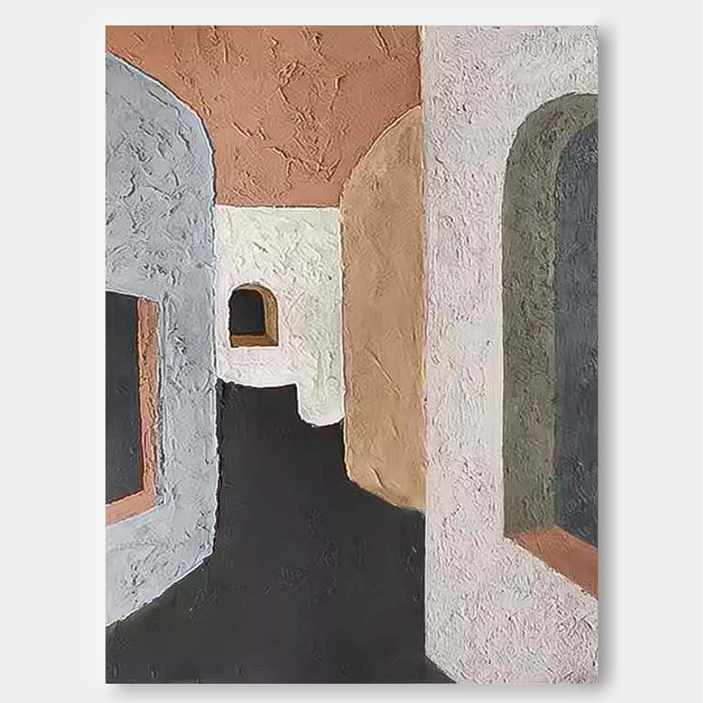 Abstract Alley Wall Art Large Contemporary Minimalist Acrylic Painting On Canvas Home Decoration