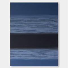 Blue And Black Large Abstract acrylic painting Texture Minimalist Oil Painting On Canvas Original Wall Art Home Decor