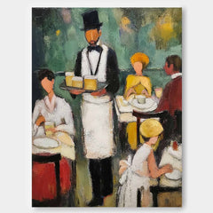 Modern Artwork Decor Restaurant Environmental Characters Canvas Wall Art Original Realistic Life Oil Painting