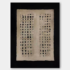 Minimalist Wabi-Sabi Wind Canvas Oil Painting Abstract Acrylic Painting Original Beige And Black Artwork