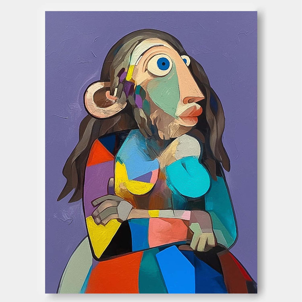 Cute Texture Animal Oil Painting Personification Monkey Acrylic Painting Modern Color Abstract Wall Art Decor