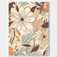 Original Modern Flowers Line Artwork Abstract Hand Painted Oil Painting On Canvas Floral Wall Art Home Decor