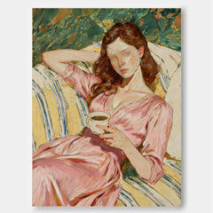 Vintage French Style Female Portrait Romantic Aesthetic Oil Painting Impressionism Elegant Lady Figurative Art