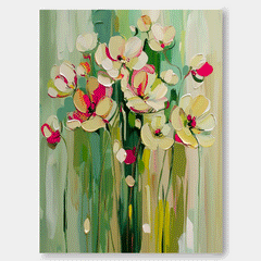 Large Textured Abstract Flower Paintings Contemporary Floral Paintings Summer Painting Framed Floral Wall Art