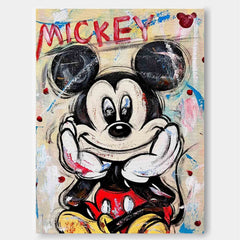 Large Figure Painting Original Mickey Wall Art Colorful Cute Cartoon Characters Abstract Artwork Gift