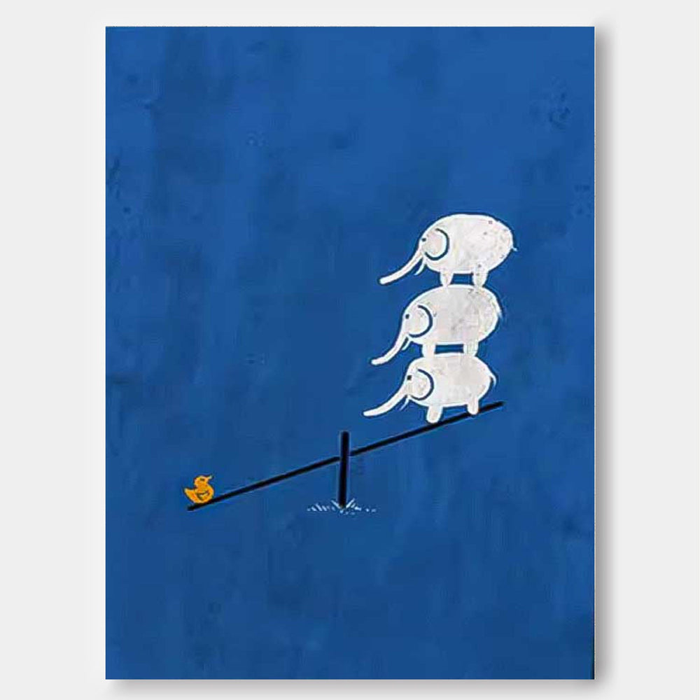 Large Wall Art Texture Minimalist Alistelephant Scale Canvas Oil Painting Abstract Original Blue Artwork