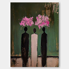 Minimalism Figure Acrylic Painting Original Graffiti Portrait Wall Art Abstract Oil Painting Canvas