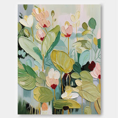 Extra Large Textured Abstract Flower Oil Paintings Floral Acrylic Paintings Floral Wall Art Spring Artwork Framed