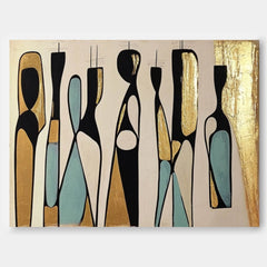 Modern Figure Line Art Acrylic Painting Large Minimalist Wall Art Original Figure Silhouette Artwork