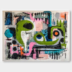 Abstract Oil Painting Colorful Irregular Graffiti Artwork Texture Acrylic painting Original Wall Art