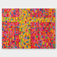 Modern Abstract Geometric Painting Bright Colorful Large Abstract Oil Painting Original Wall Art Home Decoration