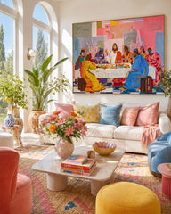 Modern Last Supper Painting With Bold Colors For Dining Room Wall Art Decor