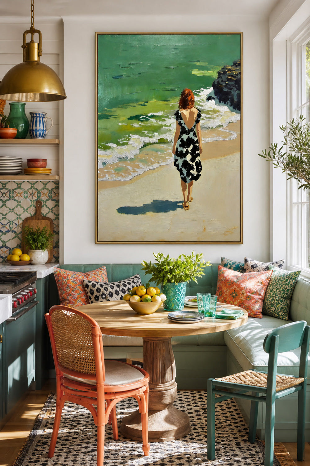 Serene Seaside Woman Art Print For Relaxing Bedroom And Lounge Spaces
