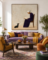 Square Canvas Art With Textured Brushwork For Modern Organic Interiors