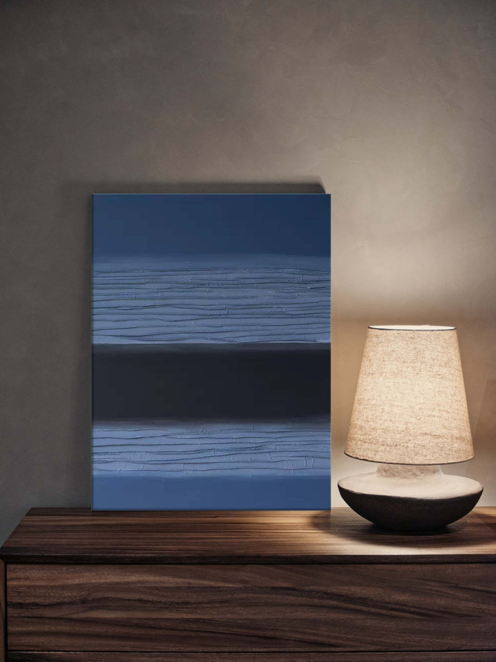 Blue And Black Large Abstract acrylic painting Texture Minimalist Oil Painting On Canvas Original Wall Art Home Decor