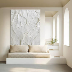 Abstract White Texture Minimalist Canvas Oil Painting Large Acrylic Painting Original Living Room Wall Art