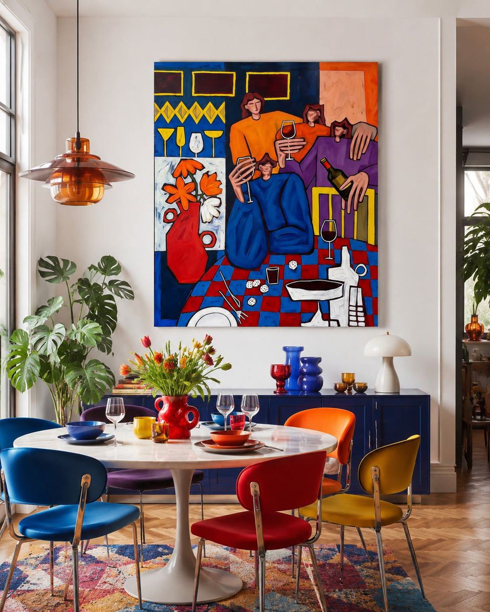Expressive Figurative Art Canvas For Dining Room And Kitchen Decor