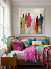 Silhouettes From Behind Art Expressive Abstract Figures With Rich Texture For Contemporary Home And Office Interior Design