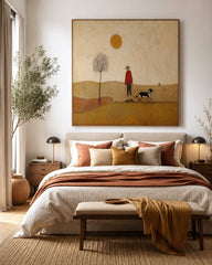 Warm Earthy Tone Canvas Art For Serene Living Room And Reading Nook