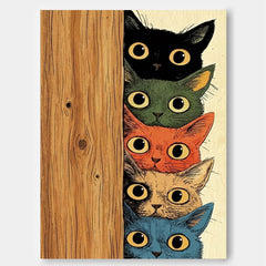 Retro Style Animal Portrait Painting With Fine Linen Canvas Texture