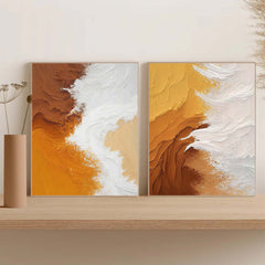 Set of 2 Large Abstract Oil Painting Modern Wall Art Original Texture Oil Painting Living Room Decor