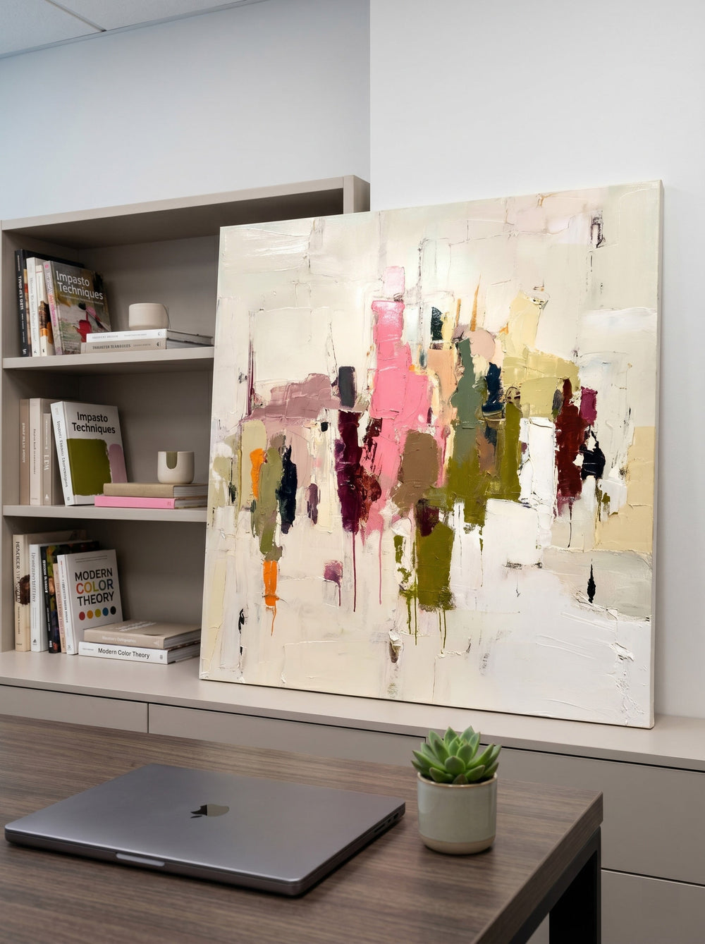 Original Oil And Acrylic Painting On Linen With Thick Impasto Effect For Unique Interior Design Statement Piece