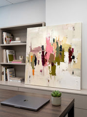 Original Oil And Acrylic Painting On Linen With Thick Impasto Effect For Unique Interior Design Statement Piece