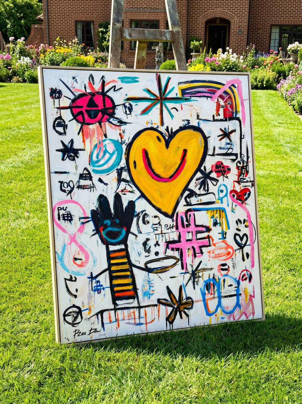 Expressive Heart Centered Abstract Art For Creative Studio And Lounge