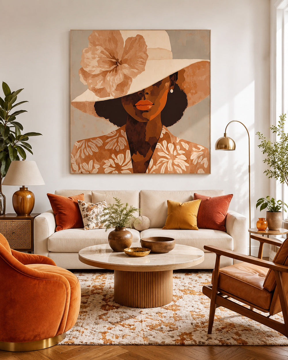 Retro Vintage Style Female Portrait Artwork With Smooth Brushwork And Subtle Texture For Wall Display