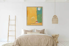 Minimalist Bright Yellow Wall Art Vibrant Yellow Wall Decor Large Minimalist Style Abstract Painting