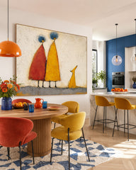 Minimalist Textured Canvas Art Colorful Abstract Figures For Contemporary Home Interior