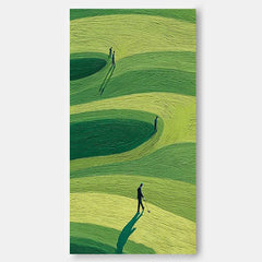 Large Golf Course Green Abstract Painting Textured Wall Art Original Handmade Art Golf Lovers Gifts 