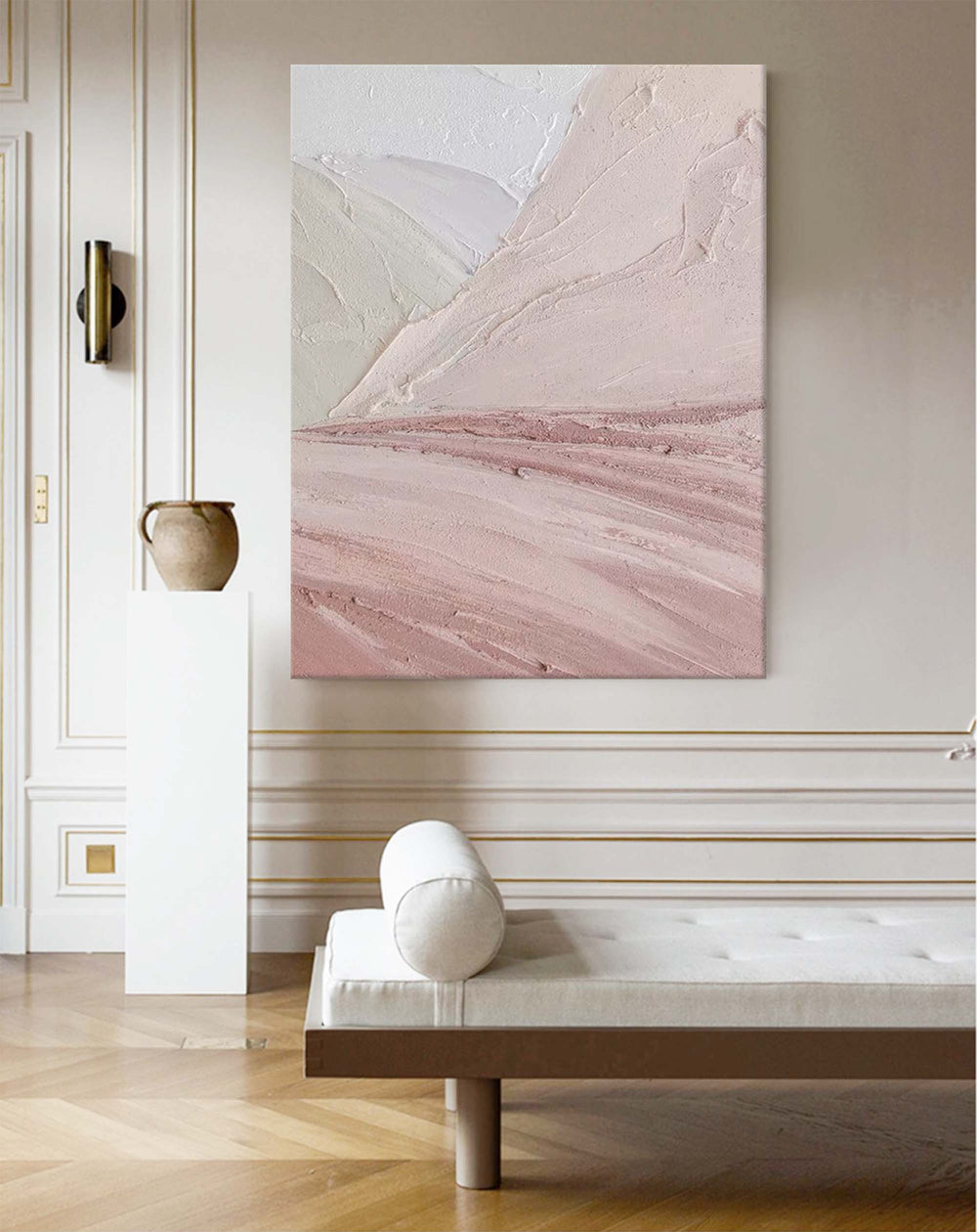 Pink Texture Abstract Art Painting Large Minimalist  Pink Wall Art 3D Texture Art Original Oil Painting
