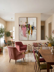 Original Vertical Canvas Art With Earthy Tones For Chic Urban Loft And Lounge
