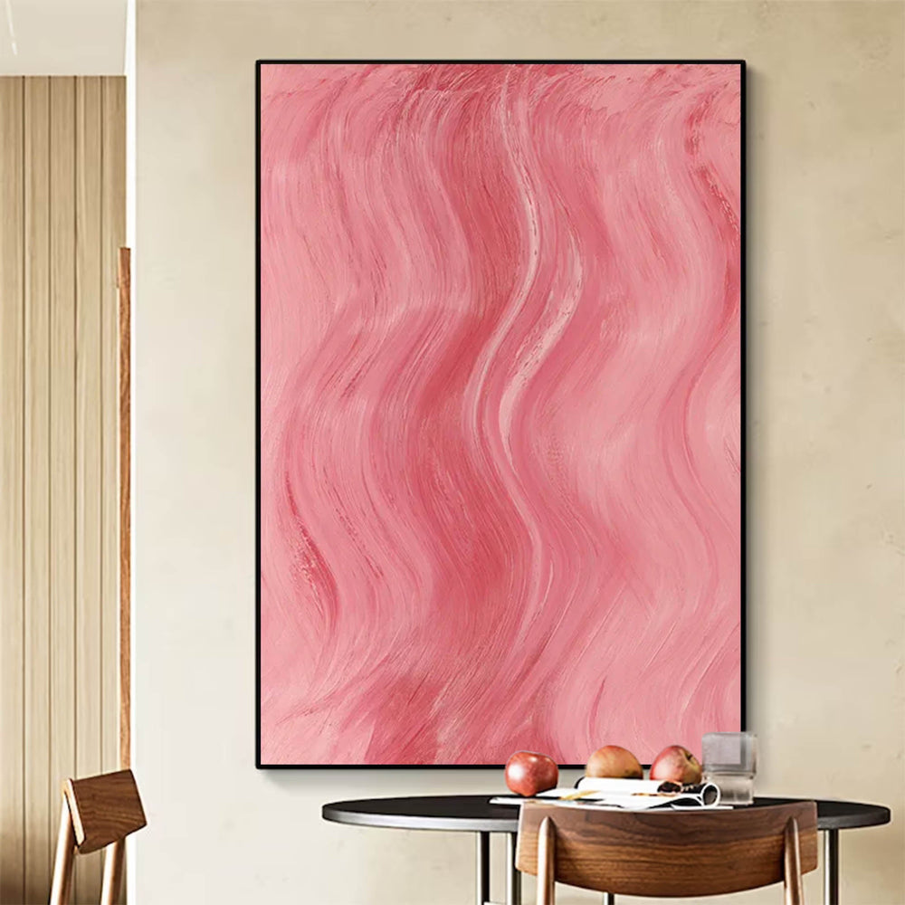 Pink Texture Minimalist Oil Painting On Canvas Large Abstract Acrylic Painting Original Wall Art Home Decor