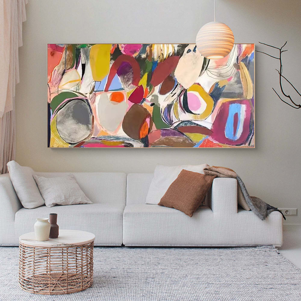 Large Abstract Colorful Painting On Canvas Modern Acrylic Painting Original Wall Art Home Decor
