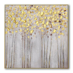 Golden Canopy-Gold Leaf Abstract Textured Painting for Modern Interiors
