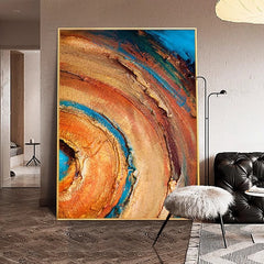 Gold and Jade – Large Abstract Painting with Gold & Jade Tones for Living Rooms