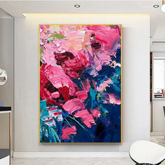 Kiss of Spring-Abstract Pastel Painting – Textured Hand-Painted Wall Art for Modern Decor