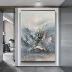 North Pole – Blue & White Abstract Oil Painting Inspired by Arctic Landscapes