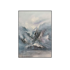 North Pole – Blue & White Abstract Oil Painting Inspired by Arctic Landscapes