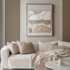 Beige Minimalist Textured Oil Painting