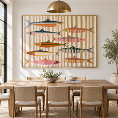 Colorful Fish Harmony – Coastal Abstract Wall Art