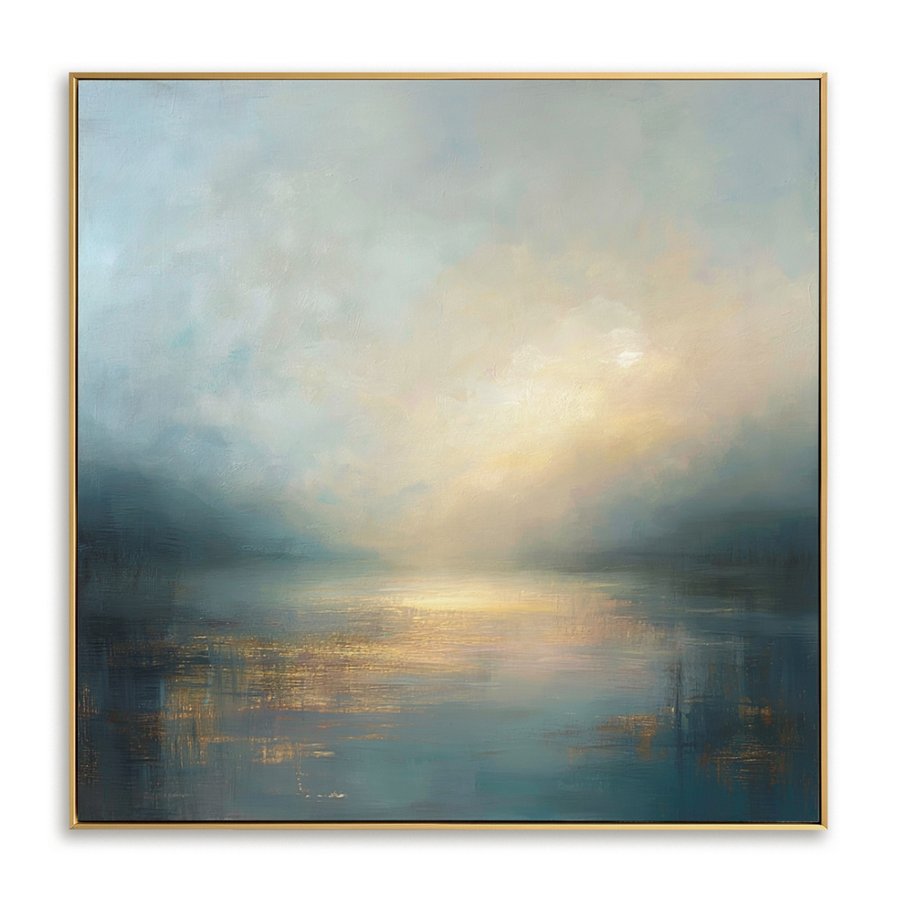 Silent Tidal Glow – Abstract Coastal Wall Art hand-painted wall art