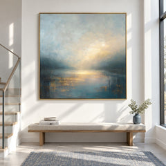Silent Tidal Glow – Abstract Coastal Wall Art