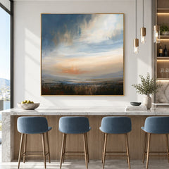 Misty Dusk Shoreline – Abstract Coastal Wall Art