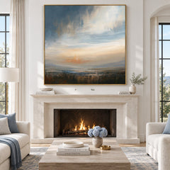 Misty Dusk Shoreline – Abstract Coastal Wall Art