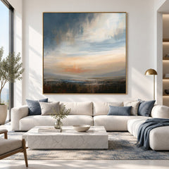Misty Dusk Shoreline – Abstract Coastal Wall Art