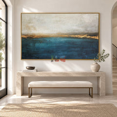 Ocean Mist Horizon – Abstract Seascape Wall Art