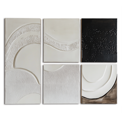 Echoes of Earth-Abstract Geometric Wall Art Set 5 – Textured Geometric Wall Art